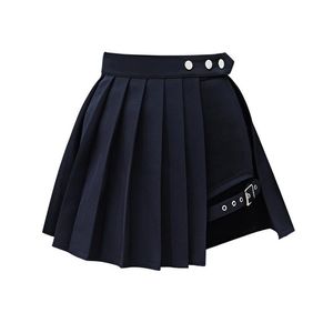 Misschien ben je zwarte punk geplooide ruched mini korte imperium rok rock en roll s0164 220317