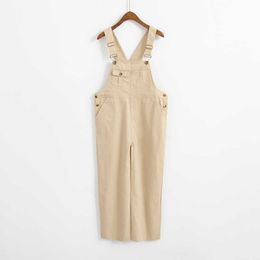 Misschien ben je corduroy bib algemene dungarees salopette full length pockets beige j0035 210529