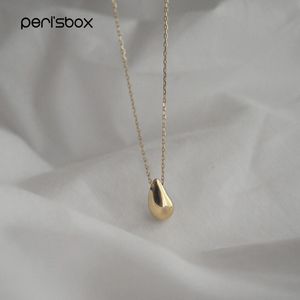 Peri'Sbox Goud Kleur Waterdruppel Hanger Kettingen Voor Vrouwen 925 Sterling Sliver Tears Link Chain Chokers ketting voor haar geschenken CX200609