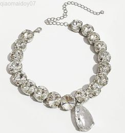 Peri039sbox Grand collier ras du cou en forme de larme Vintage colliers en cristal de luxe pour femmes grand collier en strass pour mariage Jew9790740