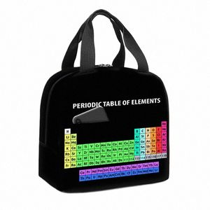 Tabla periódica de elementos Bolsa de almuerzo aislada Científica Química Física Picnic Picnic Impermeable Bolsa de bolsas de bolsas Termales O8SO#