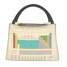 Tabla periódica de los elementos Bolsa de almuerzo Ciencia Química Caja de almuerzo informal Picnic Bolsas de almuerzo térmicas portátiles Diseño Bolsa más fresca D9Bb #