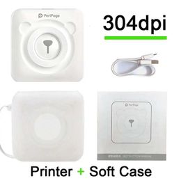 Peripage 304dpi A6 Impresora térmica de mano Po Portátil Bluetooth Etiqueta Protección de funda suave Multifuncional para teléfono 240325