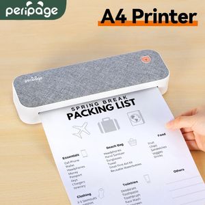 Péripage A4 Imprimante de papier Transfert thermique direct Imprimée imprimante PO mobile PO USB BT Connexion Support 2/3/4 Largeur du papier 240420