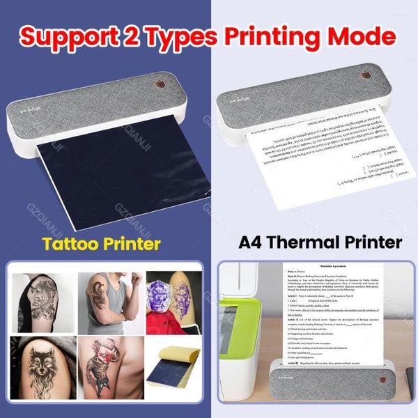 Impresora térmica Peripage A4, máquina de transferencia de plantilla de dibujo de tatuaje, máquina de etiquetas multifunción, papel de copiadora de impresión A40