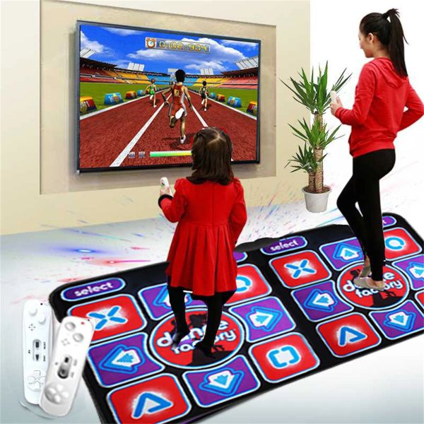 Périphériques Interface AV Tapis de danse double utilisateur Tapis de danseurs antidérapants Tapis de marche Jeu de sens Couverture de jeu de yoga pour ordinateur TV tapete de danca