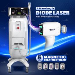 Machine d'épilation permanente à diode laser 4 longueurs d'onde Salon de beauté vertical sans douleur Dispositif professionnel de beauté d'épilation au laser avec pompe à diode 808nm