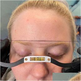 Permanente make-upinkten Microblading lijnmarkering Rer met draad 3D-wenkbrauwinkt Sha-ontwerptool Rers meten Permanente make-upbenodigdheden Dhuoy