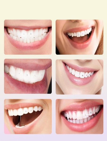 Encons de dents de maquillage permanentes Ensemble de gemmes de dents faciles à enlever Beautiful Bijoux White Reflective Dents Ornement Kit d'application pour fille 22112784200
