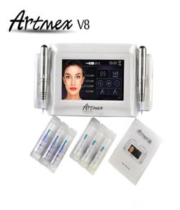 Machine de maquillage permanent Digital Artmex V8 Set Eye Brow Lip Rotary Pen MTS System Tattoo Pen2269060