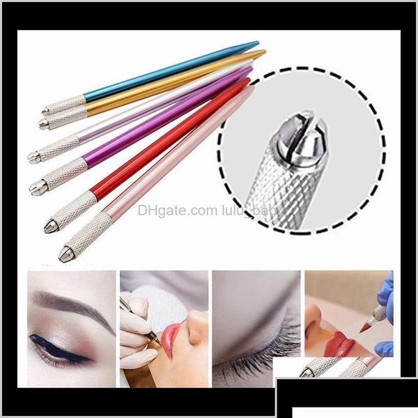 Machines de maquillage permanentes 100pcs Semi-permanent stylo 3d broderie manuel outil tatouage sourcil microblade 5 couleurs jdpru w95rk drop deli dhexm