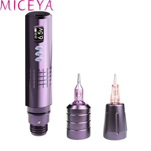 Permanente make-upmachines MICEYA draadloze tattoo-pen 1800 mAh LED digitaal display voor body art PMU-machine Microblading wenkbrauwlip met 2 grepen 230621