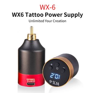 Permanente make-up Power Mini Tattoo Draadloze voeding RCA/DC Twee interfaces zijn optioneel Draagbaar opladen Powerbank Motor Machine Wx-6 230701