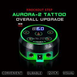 Permanente Make-up Power Professional Mini AURORA II Digtal LCD Tattoo Voeding met Power Adapter voor Coil Rotary Tattoo Machines 230701