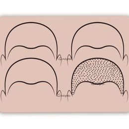 Maquillage Permanent Peau 5PCS Cuir Chevelu Tatouage Pratique Peau Les Deux Côté Pré Dessiner Délié Conception Tatouage Silicone Pad pour SMP Cuir Chevelu Micropigmentation Technique 230711