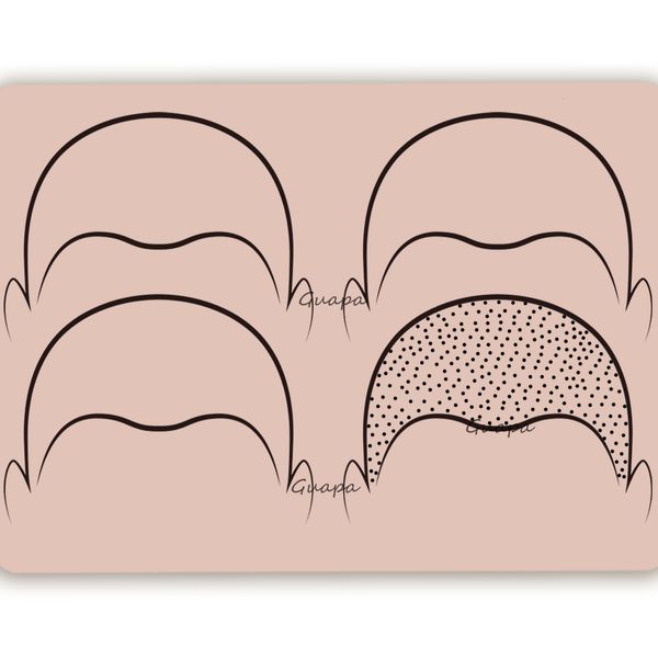 Maquillage Permanent Peau 5PCS Cuir Chevelu Tatouage Pratique Peau Les Deux Côté Pré Dessiner Délié Conception Tatouage Silicone Pad pour SMP Cuir Chevelu Micropigmentation Technique 230711