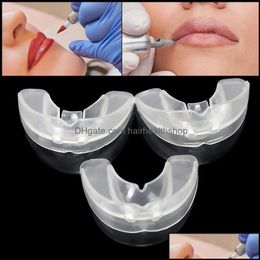 Permanente Make-Up Huid 5Pcs Semi Tattoo Drijvende Lip Mond Guard Tand Socket Met Case Box Voor Tatoeëren Tebori Hulpbenodigdheden D Otc0D