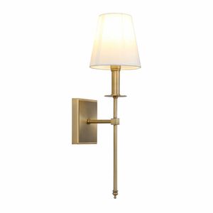 PERMO Single Classic Rustic Industrial Wall Sconce Lighting-armatuur met uitlopende witte textiellamp Schaduw 210724