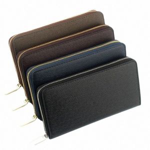 Lettre personnalisée persalisée authentique SAFFIANO Cuir Zipper LG portefeuille Multi-carte portefeuille pour hommes sac à main pour femmes W69f # #