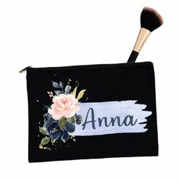 Trousse de maquillage persalisée personnalisée FR avec nom trousse à cosmétiques articles de toilette de voyage organisateur cadeaux de mariage de vacances d'anniversaire pour elle L8ex #