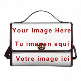 persalized PU lederen zadeltassen voor dames Dames Tote Aangepaste DIY Afdrukken Elegante dameshandtas Brand Design Crossbody Tas l9nS #