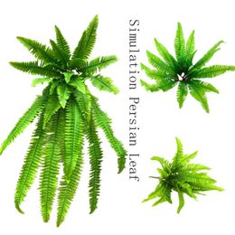 Planta persa hoja de simulación accesorios verdes artificiales decoración de pared de jardín de plantas para boda decoración de fiesta en casa s