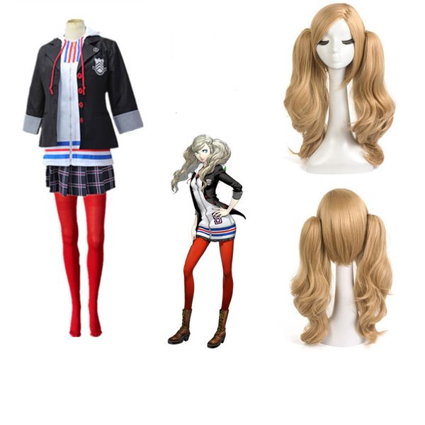 Costume de Cosplay Persona 5 P5 Anne Takamaki, uniforme scolaire quotidien d'halloween, robe d'été pour dame