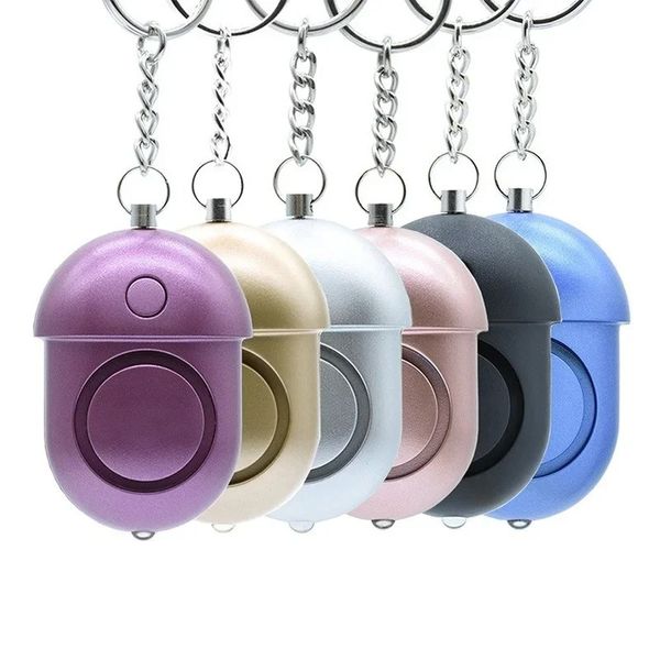 Alarma de ataque de alarma personal, llavero de alarma de seguridad personal de 130 dB con sirena anti-violación de supervivencia de emergencia LED, oro rosa