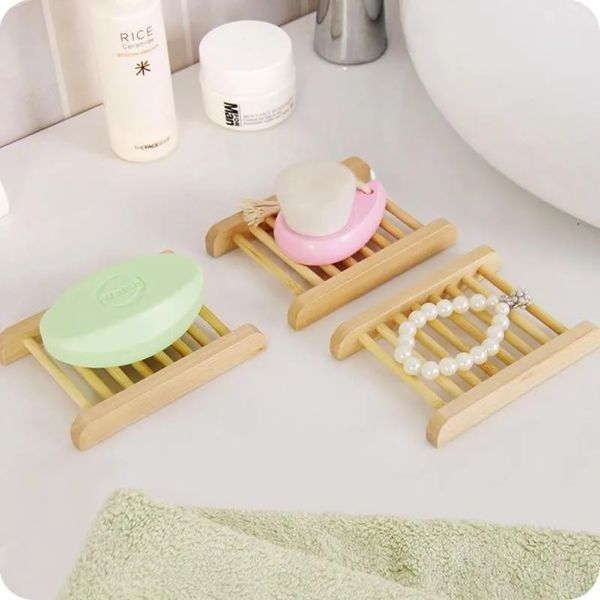 Soins personnels 100 pièces porte-savon en bois naturel porte-savon en bois support de stockage porte-savon plaque boîte conteneur pour bain douche