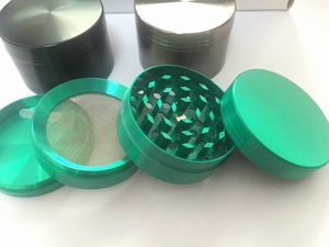 Persoonlijk gebruik Metalen Kruid Grinder Machine Herb Grinder 50mm Diameter Zinklegering Materiaal Zwart Rood 4 Onderdelen met Mini Pollen Schraper