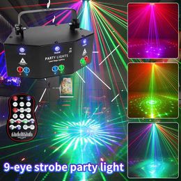 Lumière de scène Laser personnalisée à 9 lentilles, lumière LED à 9 yeux, projecteur de balayage DMX RGB coloré KTV Bar Disco