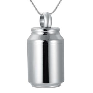 Personnalisé Coke Can En Acier Inoxydable Bouteille De Parfum Pendentif usine entière Top qualité Crémation Bijoux empreinte de patte Colliers f308R