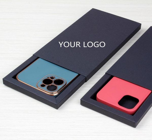 Logo personnalisé Logo Universal Taille Emballage de vente au détail Karft Paper Paper Packing Box pour iPhone XS 12 13 Pro Max Téléphone COV4491619