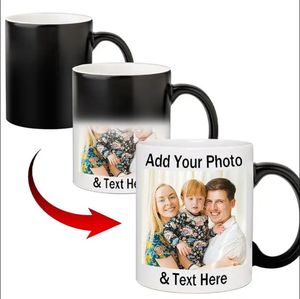 Tasses magiques personnalisées Couleur personnalisée tasse de tasse de chaleur activé toute image photo ou texte imprimé sur tasse papa cadeau de la fête des mères