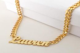 Colliers de nom personnalisés pour les femmes et les hommes bijoux punk nameplate en acier inoxydable chaîne de lettres personnalisées collier collier 5578638