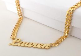 Colliers de nom personnalisés pour les femmes et les hommes bijoux punk nameplate en acier inoxydable chaîne de lettres personnalisées collier collier 6793912