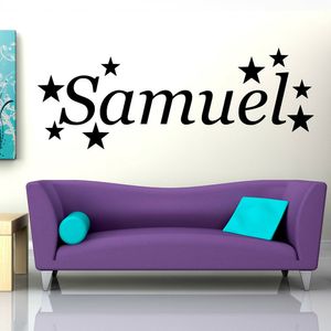 Adhesivo de pared con nombre de estrellas personalizado, vinilo para niños y niñas, calcomanía de pared con nombre personalizado para guardería, hogar, niños, decoración de dormitorio, Mural X054