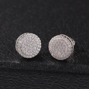 Personnalité Body Arts décorations double couche Boucles d'oreilles rondes en zircon Mode simple boucle d'oreille hip hop