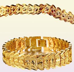 Persoonlijkheid Bakbanden 18K Gouden Wheat Pols Link Chaines Amptuous Punk Jewelry for Men Women Cuban Bracelet Accessorie3794719