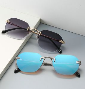 Personnalité couleur film lunettes de soleil superclair hommes/femmes lunettes de soleil sans monture cercle style lunettes de luxe Shades Eyewear mélanger les couleurs