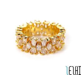Persoonlijkheidsverbintenis Eeuwige liefde Weddingring Bowknot Snowflake 18K Gold Plating Diamond Wed Ice Up Rings Charm Fashion Engagem9639687