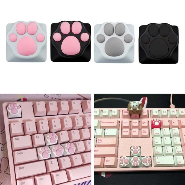 Personalidad personalizada ABS silicona Kitty Paw Artisan Cat Paws Pad teclado keyCaps para interruptores Cherry MX 667C