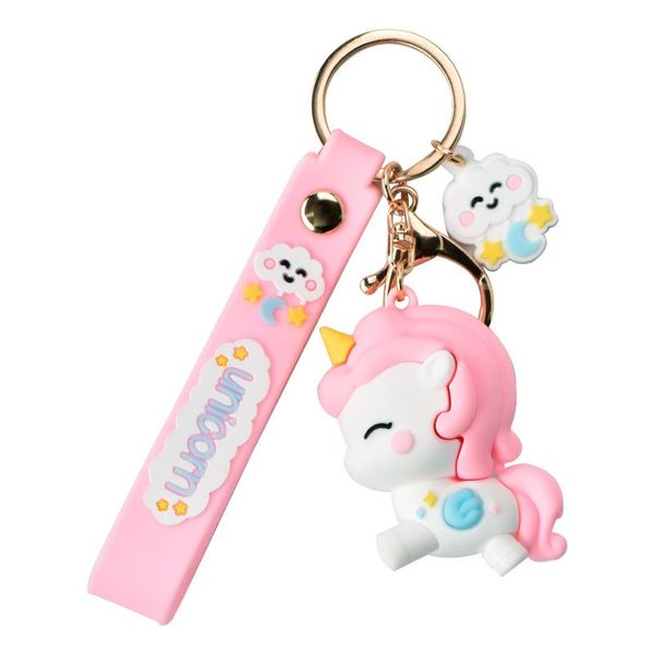 Personnalité mignon porte-clés breloque licorne pendentif pour femmes sac voiture porte-clés téléphone portable bijoux fins porte-clés enfants fille cadeau