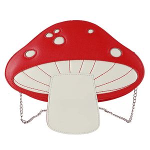 Personnalité Design drôle mignon dessin animé Pu champignon forme sac de messager été mignon chaîne sac à bandoulière 240102