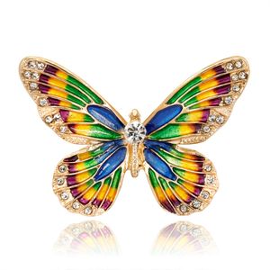 Personnalité émail papillon insecte forme cristal broches pour femmes fille Corsage bijoux cadeaux breloque accessoires