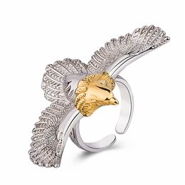Anillo de águila gaucho retro de moda con personalidad anillo de alas de águila de Amazon anillo de apertura ajustable de Color plata de águila Vintage joyería de regalo de fiesta