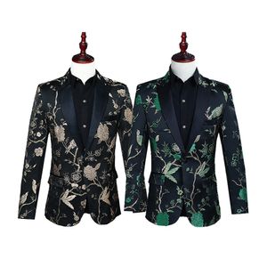 Personalidad Trajes masculinos formales chaquetas Moda Impresión Bordado Blazer Abrigos Discoteca Anfitrión Etapa Rendimiento Traje DJ DS show Ropa