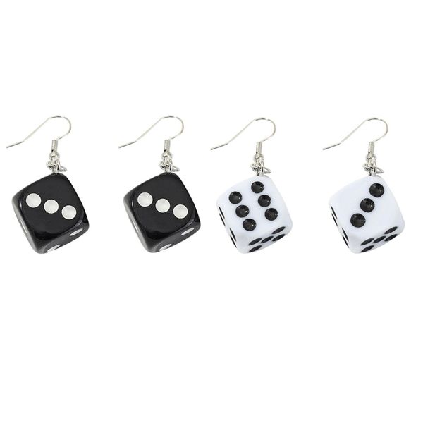 Personnalité drôle acrylique 3D dés boucles d'oreilles pendantes Cool Punk goutte boucle d'oreille gland femmes hommes bijoux