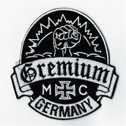 Persoonlijkheid Gremium Duitsland Geborduurde opstrijkbare patch Opstrijkbare Sew On Motorcyble Club Badge MC Biker Patch Hele 2563