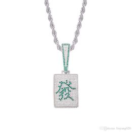 Persoonlijkheid Iced Out Chinese Mah-Jong Fa Rijke Hanger Ketting Hip Hop Sieraden Ketting Cubic Zirkoon Heren Dames Gift